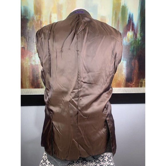 42L Bartorelli Napoli Minicheck‎ Olive Blazer - Suit Jacket - Picture 9 of 11